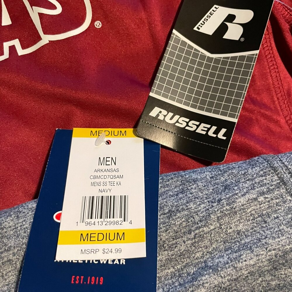 Two Arkansas Razorbacks shirts (M & L) both NWT, excellent condition - Picture 6 of 7